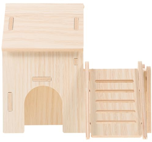 SHINEOFI Cachette Multifonctionnelle Animaux pour Petits pour Accessoire et Maison en Bois Beige Offre Détente Amusement Hamster pour Cage Hamsters et Cochons d'Inde