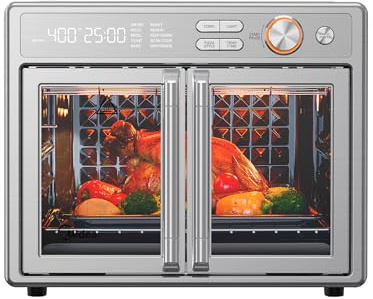 Midea Flexify Pro 10+4 Toaster Oven Air Fryer Combo, Graphene Juicy-Lock Cooking, French Door Countertop Oven, 450°F Flash Air Fry, 26.4 QT Stainless Steel