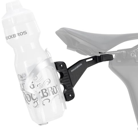 ROCKBROS Portabidón Extensible para sillín de Bicicleta Carretera Mtb, Soporte Ajustable para 2 Botellas de Agua, Portabidón Ligero y Resistente Negro
