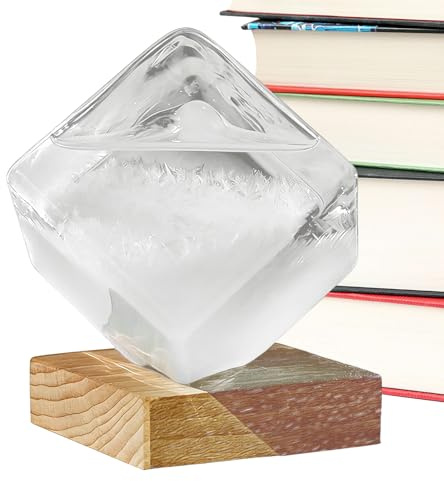 Dispositivo de previsión meteorológica de de tormenta, dispositivo de previsión meteorológica decorativo en forma de cubo, predictor meteorológico de con, base para el escritorio interior