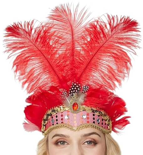 Générique Showgirl huvudtillbehör för kvinnor - fascinator showgirl huvudprydnad | cosplay huvudbonad - för fester, festivaler, karneval, bröllop, sammankomster, maskerade och cocktails