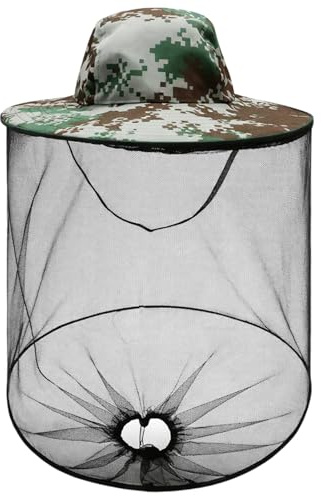 Mosquito Head Net, Mosquito Hat with Removable Netting, Midge Nets for Head with Attached Mesh, Anti Mosquito Head Cover for Outdoor Travel and Bee Keeper Activities