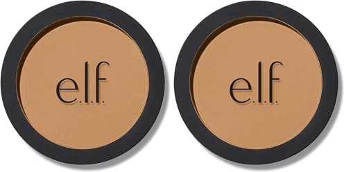 e.l.f. Primer-Infused Bronzer, Long-Lasting & Budge-Free Makeup, Lightweight & Buildable, Smooth & Easy Application, Vegan & Cruelty-Free, Tan O' Clock (Pack of 2)