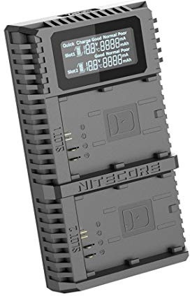 Nitecore UCN2 Pro Dubbel Lader voor Canon LP E6 (N), Schwarz