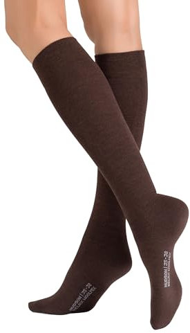 Hudson Damen Kniestrümpfe Relax Woolmix Clima druckfreier Bund Brownmel. 0763 39-42