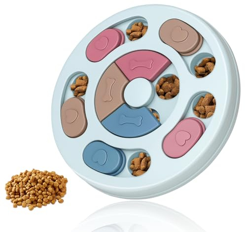Flow fire Dogs Puzzle Slow Feeders Toy, Interactive Dog Treat Puzzle for Boredom Enrichment Stimulation IQ Training(Blue)