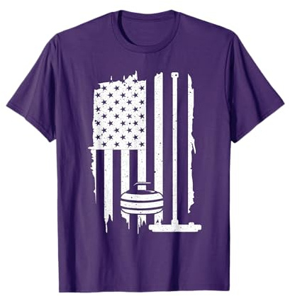 Funny Curling Gift For Men Women Curling Players USA Team T-Shirt