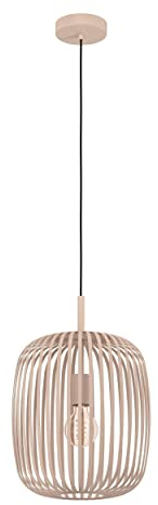 EGLO Hängelampe Romazzina, Esstisch Pendelleuchte 1-flammig, Esszimmerlampe aus Metall in Sandfarben, Hängeleuchte mit E27 Fassung