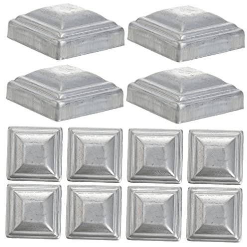 Uonlytech 12 Pièces Capuchon De Poteau Couvertures De Fer De Garde-corps Embout De Clôture 4x4 Couverture De Pont De Boîte Aux Lettres Couverture De Poteau Carré Feuille De Fer Publier Métal
