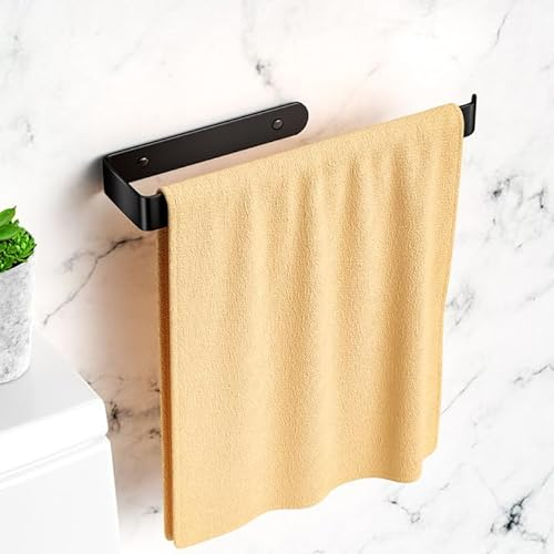 Mesybveo Toalleros de Baño 29.5cm Toallero de Cocina de Aluminio, Impermeable y Resistente al óxido toallero montado en Pared, Adecuado para Toallas, Rollos, Papel higiénico, Cocina-Negro