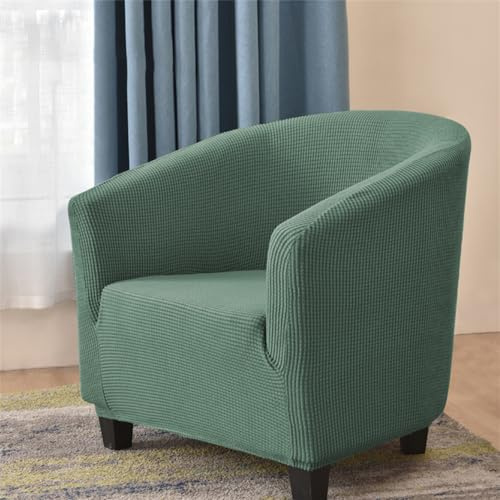 Highdi Copripoltrona 1 Posto Elasticizzato Poltrona Da Cocktail Chesterfield Jacquard Tinta Unita Fodera Universale Lavabile Sedia Da Club per Bar Soggiorno Camera da Letto (Verde Scuro)