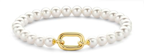 TI SENTO MILANO Armband der Marke Armband Sterling Silber Gold Farbe Perle Farbe und Gelbgold plattiert. Das Gewicht beträgt 0,011. Die Referenz lautet 23037YP/L, Sterling-Silber