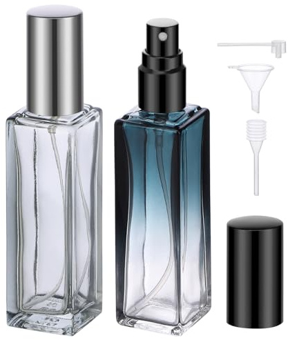 Segbeauty Flacon Parfum Vide, 2 Pièces 20ml Vaporisateur de Sac Rechargeable, Vaporisateur Verre pour Parfum, Huile Essentielle