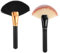 Lnngub 2 Pcs Fan Brushes,Facial Fan Brush Fan Makeup Brush Fluffy Facial Brushes Esthetician Soft Bristle Highlighting Blushes with Black Handle for Loose Powder Highlighting Blush(2 Colors)