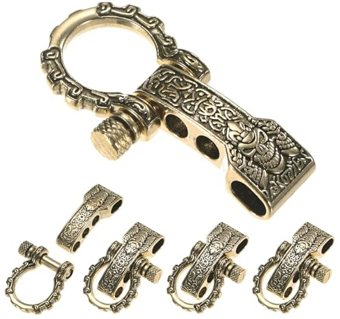 TIXIPEM 5PCS Adjustable Paracord Bracelet Shackle Buckle Metal, Gold