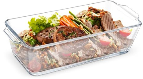 Mipcase Recipiente De Vidrio Para Vapor Fuente Para Gratinar Cazuelas Utensilios Para Hornear Bandejas Grandes Para Hornear Platos Para Horno Utensilios De