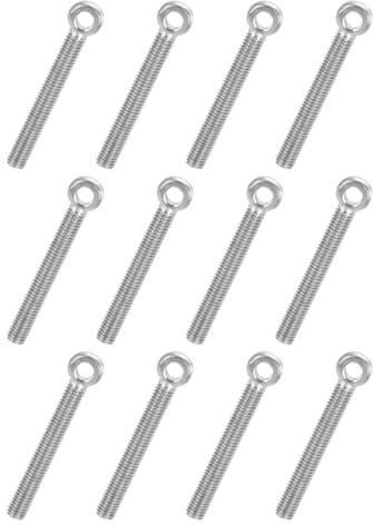 PATIKIL 12 Piezas Tornillo Ojo Giratorio Con Hombro M5x35mm 304 Plateado | Acero Inoxidable Métrico Roscado Completo Ojo Pez Agujero Deslizante Tornillo Arboladura Sujetadores Ton