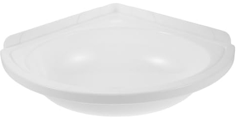 Sewroro Lavabo de Esquina Triangular Pared Lavabo Pequeño Blanco de Plástico para Baño con Orificio para Grifo Diseño Salpicaduras Ligero y Fácil de Instalar para Reducidos y