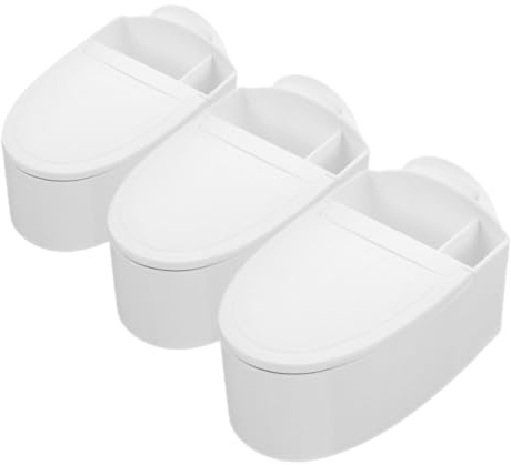 UTHCLO Juego De 3 Ceniceros De Pared con Tapa Abatible, Sin Clavos, Plástico Resistente, para Baño e Inodoro, Dormitorio u Oficina, Diseño Compacto y Práctico