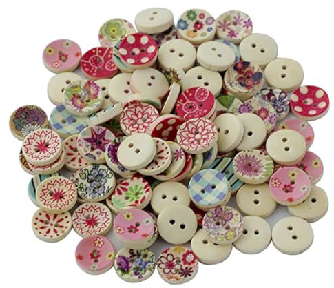 YIXANNX 100 PZ Bottoni in Legno Cucito Quilting Decorativo Pulsante FAI DA TE Rotondo 2 Fori Scrapbooking Cucito Abbigliamento Decorazione