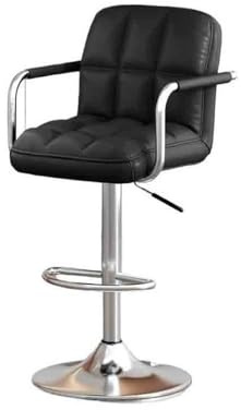 Barstolar Barstol Ljus Hög Ryggstol Hemmalyft Snurrstol Moderna Pallar(Black)