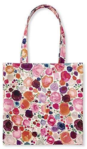 Kate Spade New York Pink Canvas Tote Bag with Interior Pocket, Floral