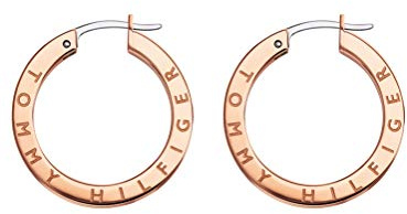 Tommy Hilfiger 2780207 Women's Creole Earrings Stainless Steel, One Size, Glass Rose Gold