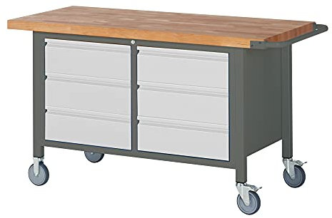 Etabli mobile STIER Premium avec 6 tiroirs, lxPxH 1 500x700x880 mm
