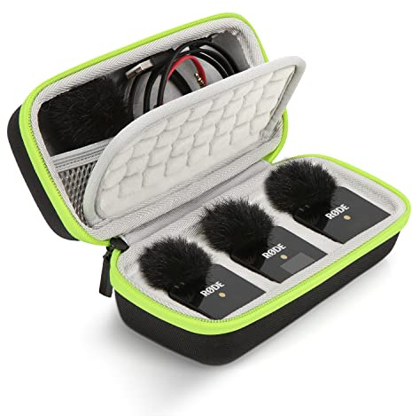 YOUSHARES Wireless Go 2 Hard Case - Professional Flocking Mic Case Carring Case Compatible with Rode Wireless GO II Microphone
