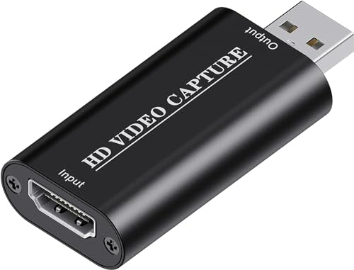Capturadora Video capturadora hdmi, Tarjeta de Captura de vídeo HDMI a USB 2.0 para Juegos, Streaming Multimedia, Compatible con Nintendo Switch, PS3/4, Xbox One