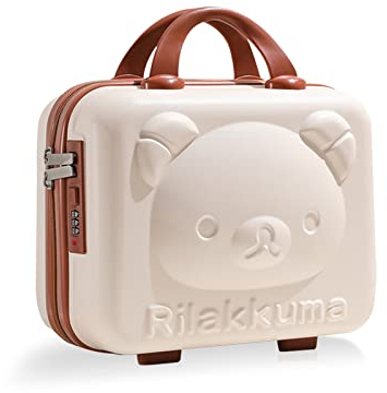Balakaka Vanity Rigide Femme Vanity Fille 10L, Vanity Case Rigide avec Code Mini Valise Rangement avec Poignée, Portable Vanity Voyage Valise de Toilette Imperméable et Résistant à l'usure Beige