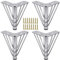 KMERCE 4pcs Möbelfüße Metall Silber 15cm, Schrankfüsse, Kommodenfüße, Sofa füße, Füße für möbel, Tischbeine für Couchtisch, Sofa,TV-Schrank, Bett, Sideboard, Mit Schrauben+Anti-Rutsch Stummschaltbasis