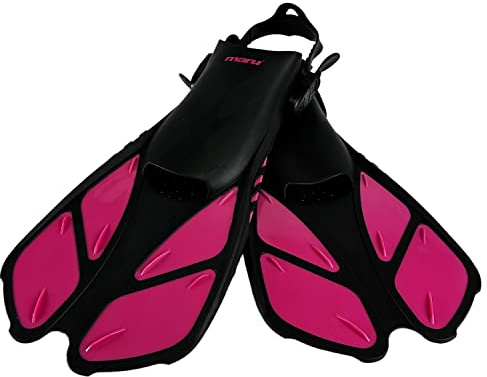 Maru Diving Fins – Adjustable Open-Heel Swimming Fins for Adults & Kids – Lightweight Swimming Flippers for Speed & Control – Trusted by Swimmers