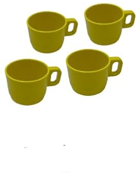 Facilemarket Tazzina da caffè Colore Giallo in Melamina Made in Italy Set da 4