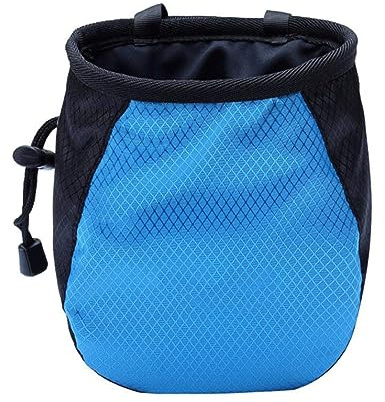 FUZVOL Borsa per gesso da arrampicata borsa blu secchio di magnesio gesso con cintura tasca regolabile e coulisse per arrampicata pietra all'aperto Bouldering