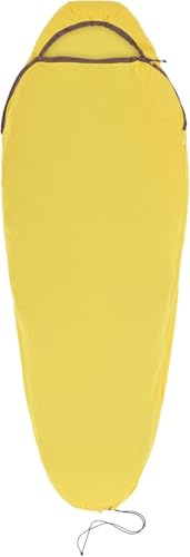 Sea to Summit - Reactor Sleeping Bag Liner - Compact Mummy With Drawcord - Thermolite For Thermal Boost - Odour Control - Ultra-Sil Stuff Pack - For Backpacking & Camping - Yellow - 268g