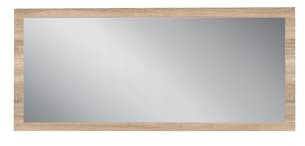 möbelando Wandspiegel >Anna< in Eiche SAEGERAU-NACHBILDUNG - 58x106x2cm (BxHxT)