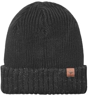 SEALSKINZ | Bacton | Unisex Waterproof Cold Weather Roll Cuff Beanie Hat | Everyday Use & Outdoor Activity | Three-Layer Insulation Technology | Microfleece Lining | Black, XXL, V3