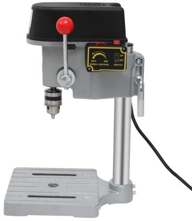 Fliuyr Taladro mini de 220 V 340 W, 3 marchas, mini taladro de columna, taladro de mesa, taladro de columna