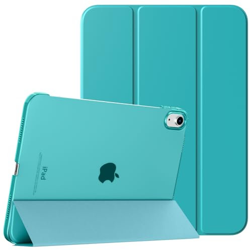 TiMOVO Case for iPad (A16) 11th Generation 11 Inch 2025/iPad 10th Generation 10.9 Inch 2022, Slim Stand Cover with Hard Translucent Back, Support Touch ID, Auto Wake/Sleep, Bondi Blue