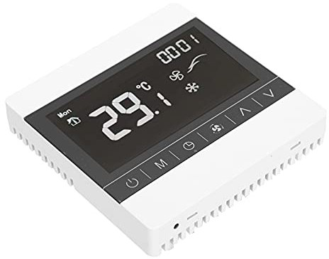 Termostato de Reptiles, Termostato de Pantalla Táctil Inteligente Controlador de Temperatura Digital AC180-260V con Rango de Control de Temperatura de 5 ℃ -35 ℃ y Rango de Medición de 0 ℃ -99 ℃
