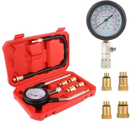 Misuratore di compressione for motori a benzina, manometro 0-300 PSI con adattatore M10, M12, M14, M18, kit di prova for cilindri automobilistici