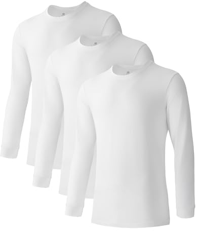 DAVID ARCHY Men's Undershirts Tops 40S Combed Cotton Blended Stretch Short Sleeve T-Shirts for Men Crew Neck Fit Moisture-Wicking Strong Resilience Underwear Mens Tees 3 Pack