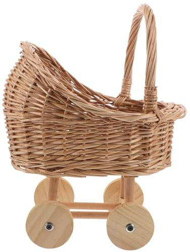 Alasum en Osier : centres de Table pour - Poussette de poupée, Panier Fleurs tissé pour Cadeaux fête prénatale