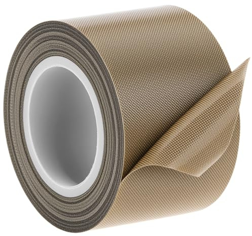 QWORK® Cinta de PTFE 40mm x 10m (0.18mm) – Cinta Adhesiva de Alta Temperatura Resistente hasta 300°C para Envasadora al Vacío, Sellado por Impulsos y Aislamiento Eléctrico