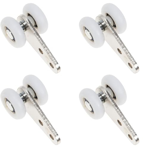 Générique Roulettes Silencieuses Capacité de Charge en Nylon Blanc Lot de 4 Quincaillerie Résistante pour Porte Coulissante D'armoire pour Rideaux et Cadres Suspendus