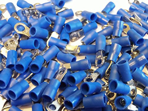 blue 3.5mm ring terminal crimp connector (for 3mm bolt/screw) 25 50 100 pack (25)