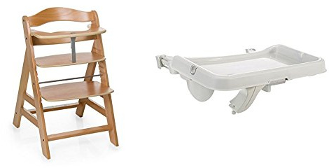 hauck Alpha+ Wooden Highchair - Natural + Alpha Tray