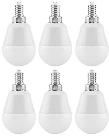 Haofy G45 5W E12 Basis Kandelaber LED-Lampen dimmbar, 350, warmweiß 3500K, Filament Klarglas, 6er Pack