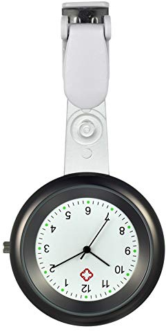 Avaner Reloj de Enfermera con Solapa y Cierre de presión, Reloj de Bolsillo de Acero Inoxidable para Enfermeras, médicos (3 Colores)